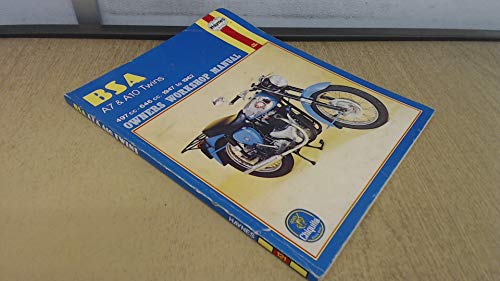 BSA motorcycle repair manual cover, showing a classic blue and silver bike.