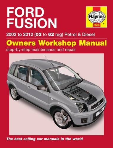 Book with car repair manual for Ford Fusion, 2002-2012 models, with diagrams and text.