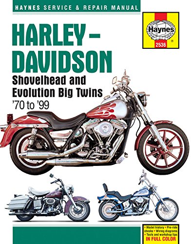 Haynes service and repair manual cover for Harley-Davidson Shovelhead and Evolution Big Twins.