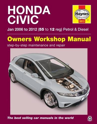 Haynes repair manual cover for silver Honda Civic, 2006-2012.