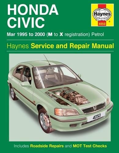 Haynes repair manual cover for a green Honda Civic, 1995-2000.