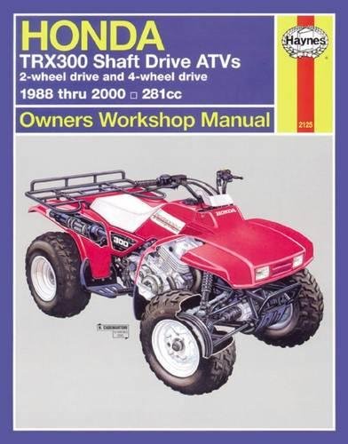 Haynes manual cover featuring a red Honda TRX300 ATV illustration.