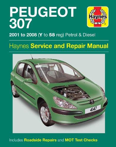 Front cover of a Haynes Service and Repair Manual for a green Peugeot 307.