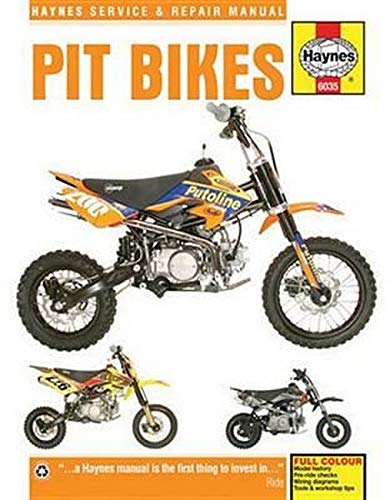 Haynes manual cover featuring a pit bike and two smaller examples.