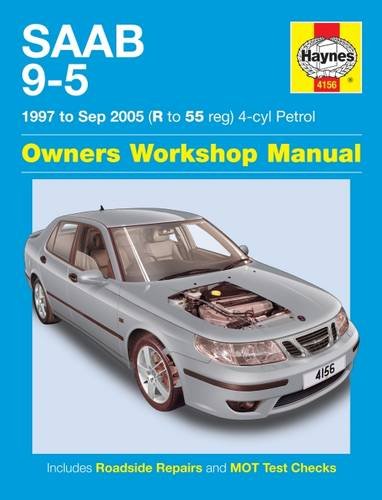 Haynes repair manual cover featuring a silver Saab 9-5 car.