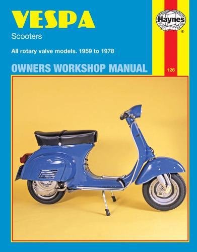 Haynes owners workshop manual cover for Vespa scooters 1959-1978 showing a blue vintage scooter.