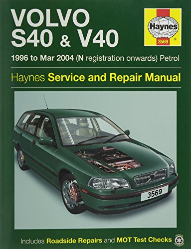 Haynes repair manual cover featuring a green Volvo S40/V40 car.