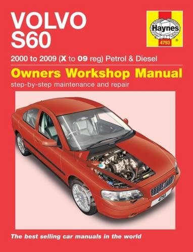 Haynes repair manual cover for Volvo S60 2000-2009 with a red car illustration.