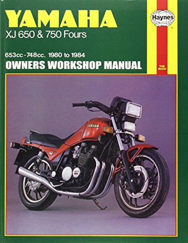 Haynes owners workshop manual for 1980-1984 Yamaha XJ650 and 750 motorcycles with orange bike cover.