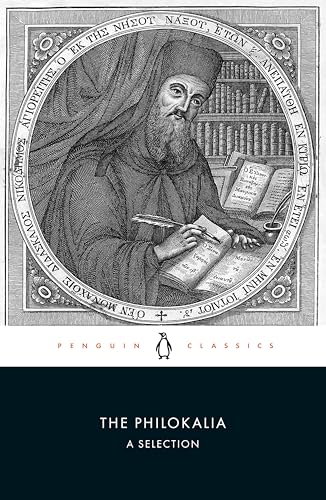 Black and white engraving of a bearded monk writing in a book, Penguin Classics cover.