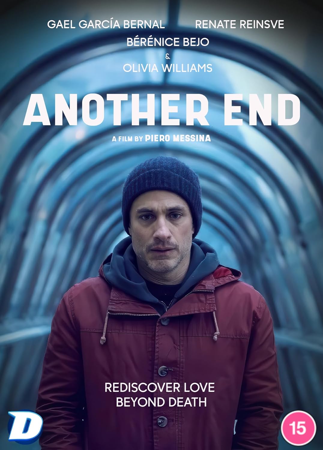 DVD cover for "Another End" featuring Gael García Bernal in a red jacket.