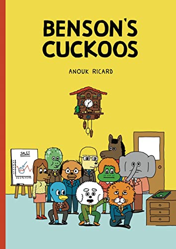 Book cover: cartoon animals in business attire with a cuckoo clock.