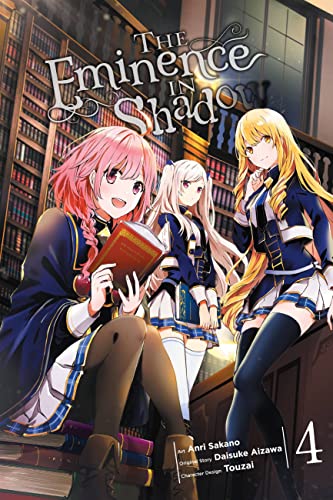 Manga volume 4 cover featuring three anime-style characters in a library.