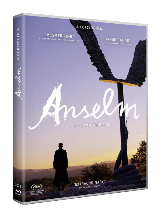 Blu-ray case for the film "Anselm" featuring a cross and figure.