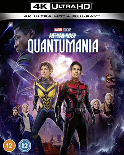 Ant-Man and the Wasp: Quantumania movie poster featuring the cast against a cosmic background.