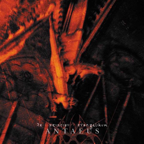 Dark, abstract image of wings and a face with the album title "Antaeus".
