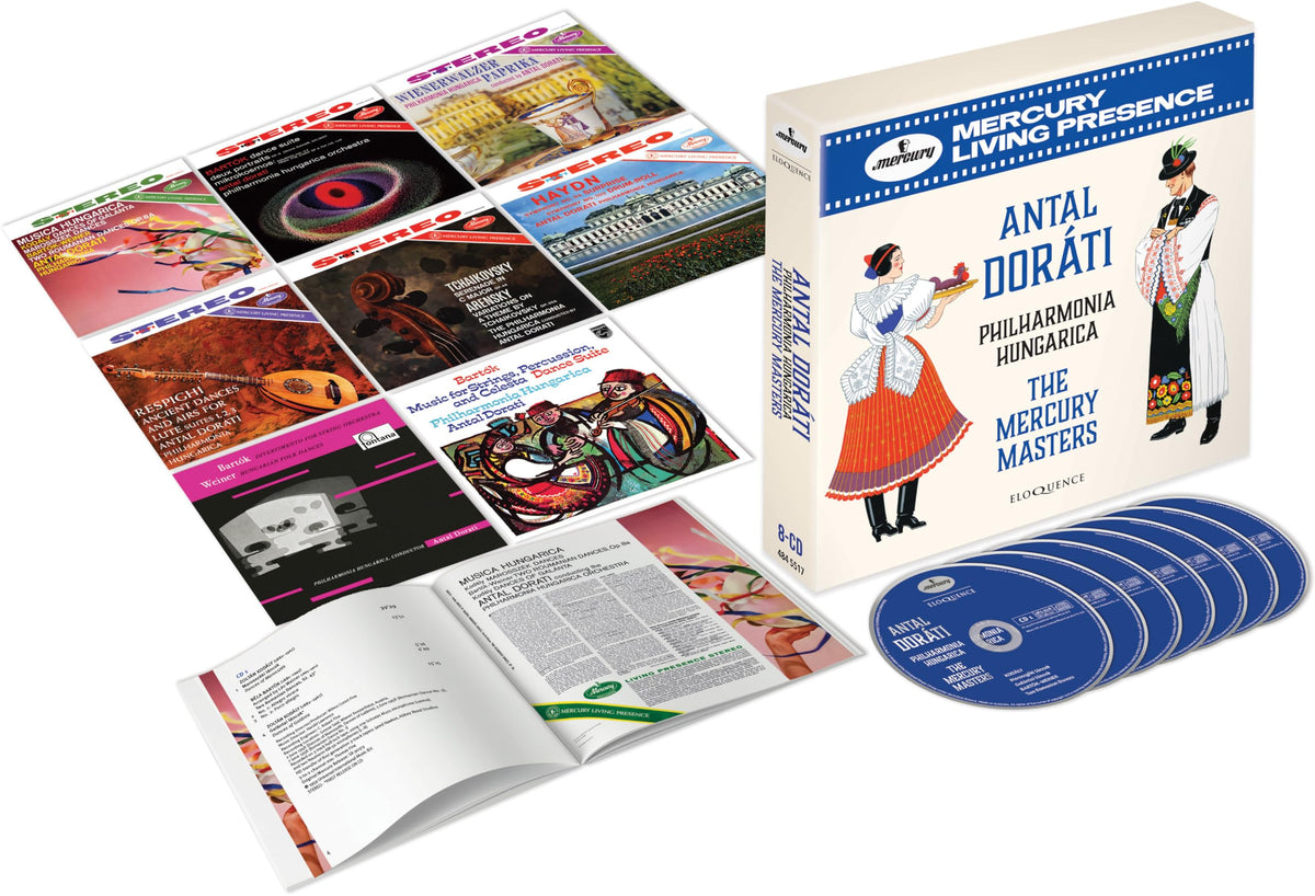 CD box set featuring Antal Dorati and the Philharmonia Hungarica, with album art.