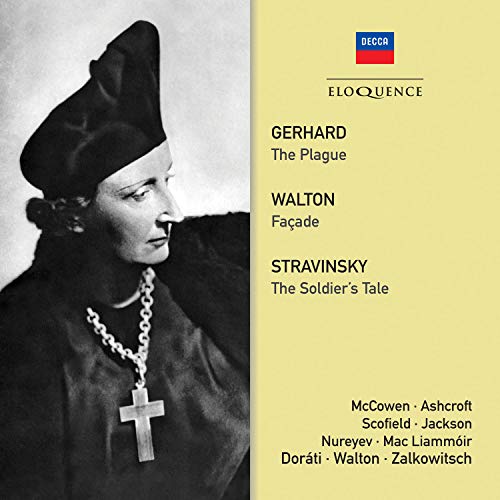CD cover with a black-and-white portrait and yellow text listing classical compositions.