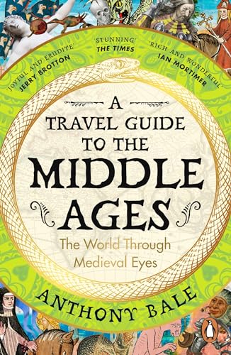 Book cover: “A Travel Guide to the Middle Ages” with medieval imagery.