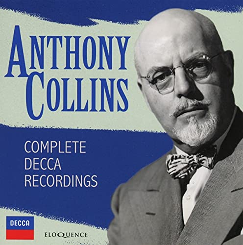 CD cover featuring portrait of conductor Anthony Collins in glasses.