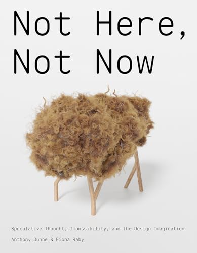 Book cover titled Not Here, Not Now featuring a fuzzy brown creature on legs.