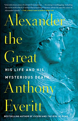 Image of a book cover featuring Alexander the Great with ancient Greek background.