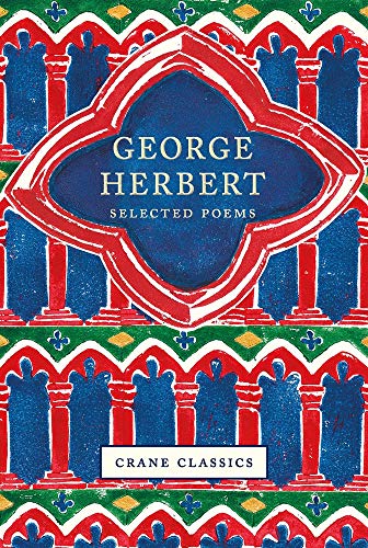 Book cover: “George Herbert: Selected Poems” with ornate red and blue design.