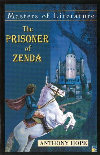 Book cover: castle scene with a rider on a white horse.
