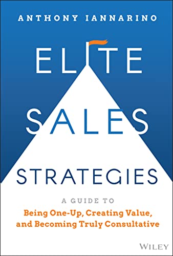 Blue book cover with white text: "Elite Sales Strategies," and author name.