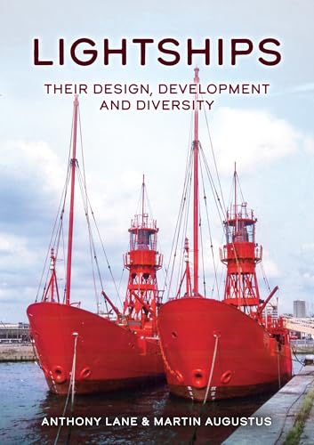 Book cover featuring two red lightships docked in calm water.