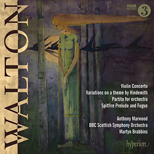 Cover of "Walton" CD with abstract art and text listing musical pieces.