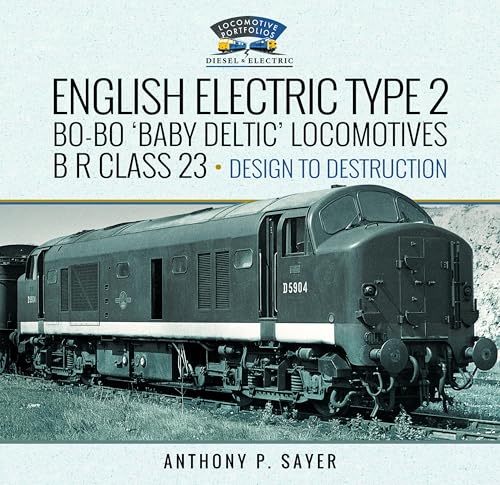 Book cover featuring a dark green British railway locomotive, Class 23.