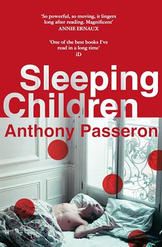 Book cover: "Sleeping Children" by Anthony Passeron, with red circles and a window.