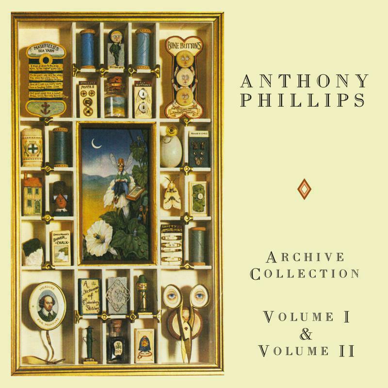 CD cover for Anthony Phillips’ “Archive Collections Vol. I & II” with vintage imagery.