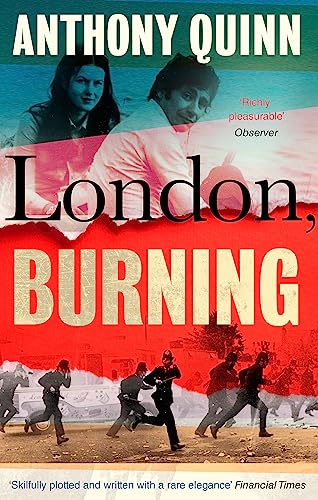 Book cover for "London, Burning" by Anthony Quinn with figures running.