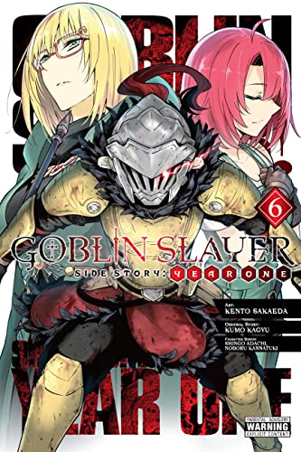 Manga cover featuring armored Goblin Slayer with two female characters.