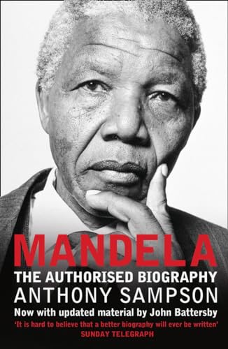 Close-up portrait of Nelson Mandela on a book cover, red title text.