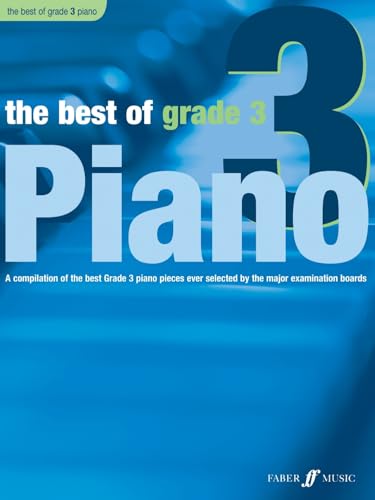 Blue piano music book cover with large green and dark blue “3” and “Piano” text.