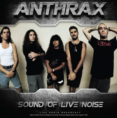 Anthrax band members pictured on album cover for “Sound Of Live Noise.”