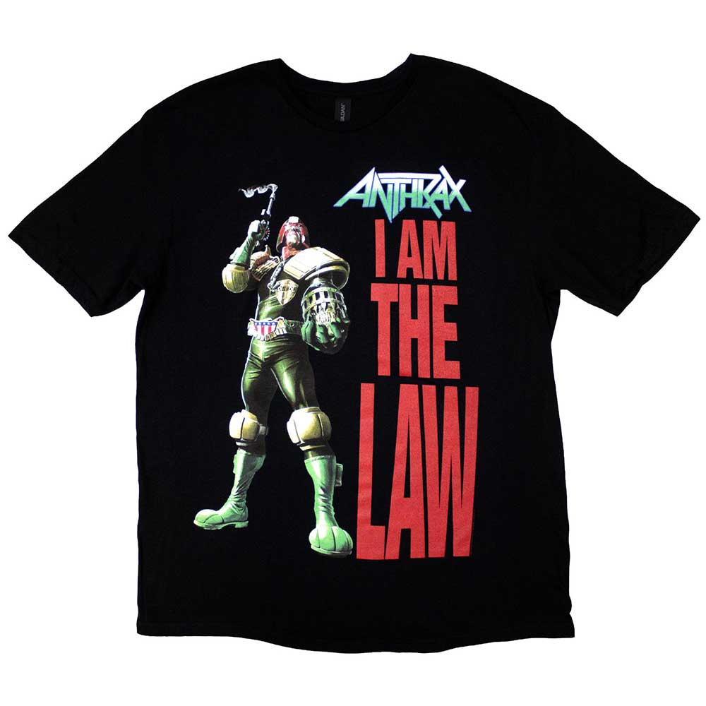 Black t-shirt with graphic of a futuristic law enforcement officer.