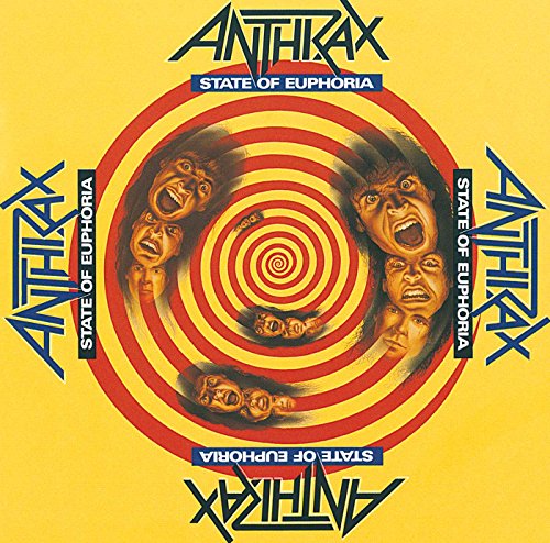 Album cover with a red and yellow spiral, screaming faces, and Anthrax band logo.