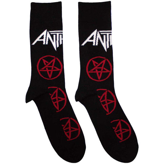 Ankle socks with a repeating dark pattern, size UK 7-11.