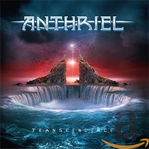 CD cover for Anthriel’s “Transcendence” featuring mountains and a waterfall.