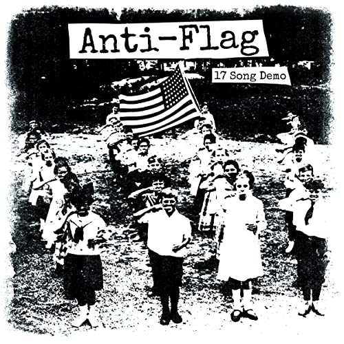 Black and white photo of children with an American flag, album cover.