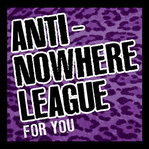 Purple album cover with leopard print and "Anti-Nowhere League For You" text in bold font.