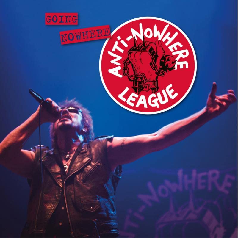 Album cover: singer with microphone, red logo, and text “Going Nowhere”.