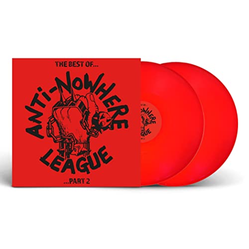 Red vinyl double album by Anti-Nowhere League with fist illustration.
