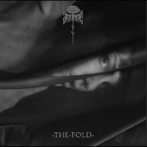 Black and white album cover with a floral design and obscured face.