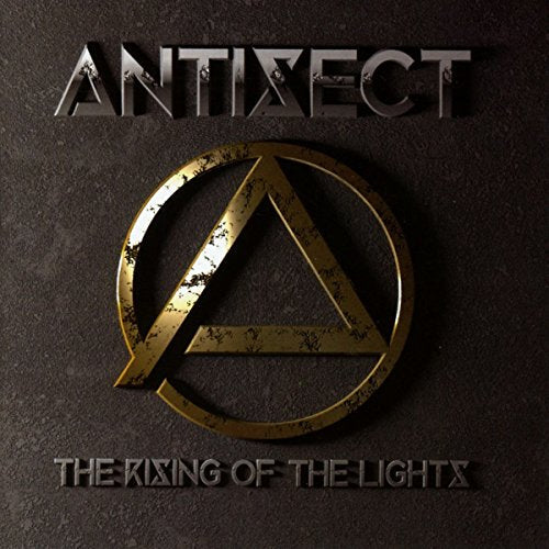 Antisect album cover: dark background with gold triangle symbol and text.