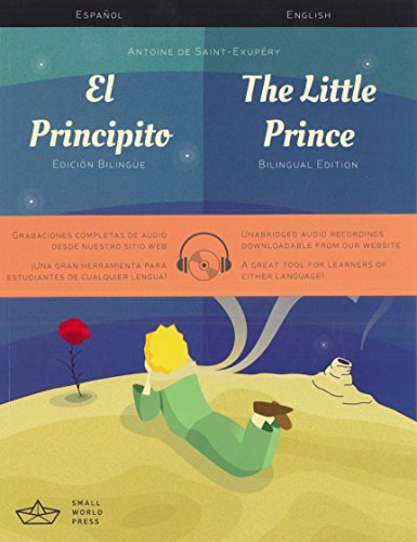 Bilingual "The Little Prince" book cover with illustration of the prince.